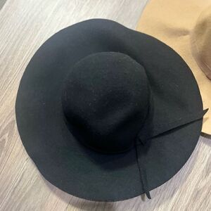 WIDE BRIM FLOPPY PURE WOOL HAT BLACK S/54